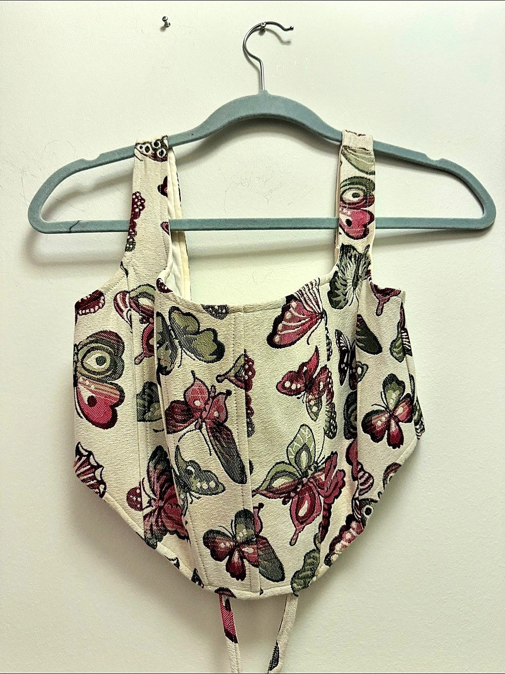 Floral One Piece corset in Cream & Pink